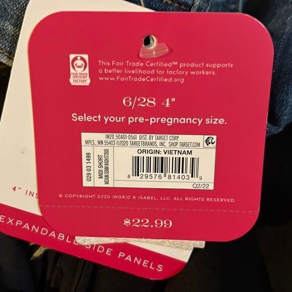 ISABEL MATERNITY Women's Maternity Distressed Blue Jean Shorts Size 6 - Picture 4 of 4